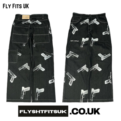 FlyShtFitsUK Glock Printed Baggy Jeans