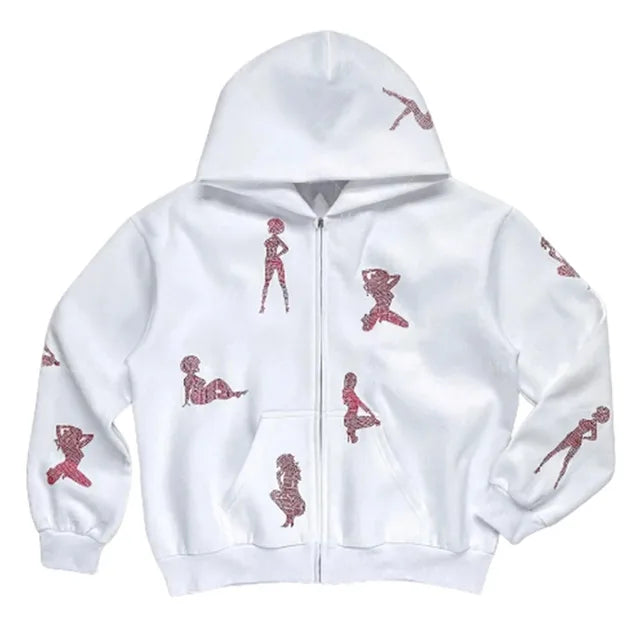 FlyshtFitsUK Girl Rhinestone hoodie