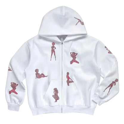 FlyshtFitsUK Girl Rhinestone hoodie