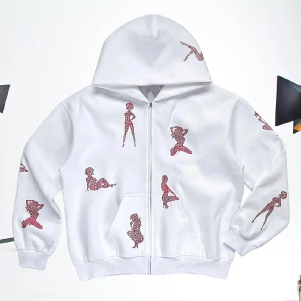 FlyshtFitsUK Girl Rhinestone hoodie