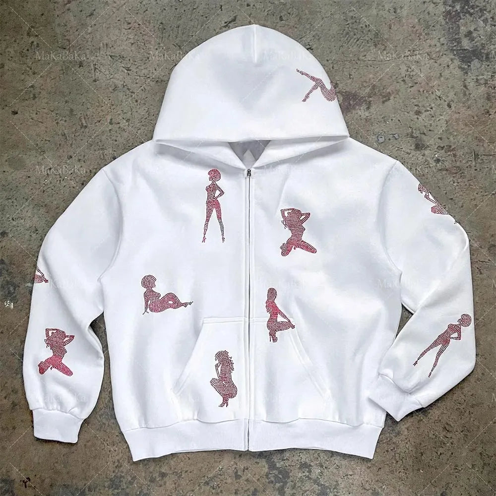 FlyshtFitsUK Girl Rhinestone hoodie
