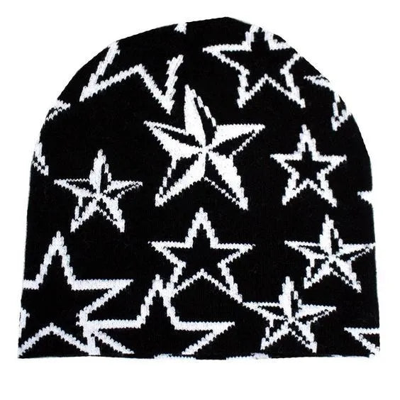 FlyShtFitsUK Pullover Wool Hat Caps Star Printed