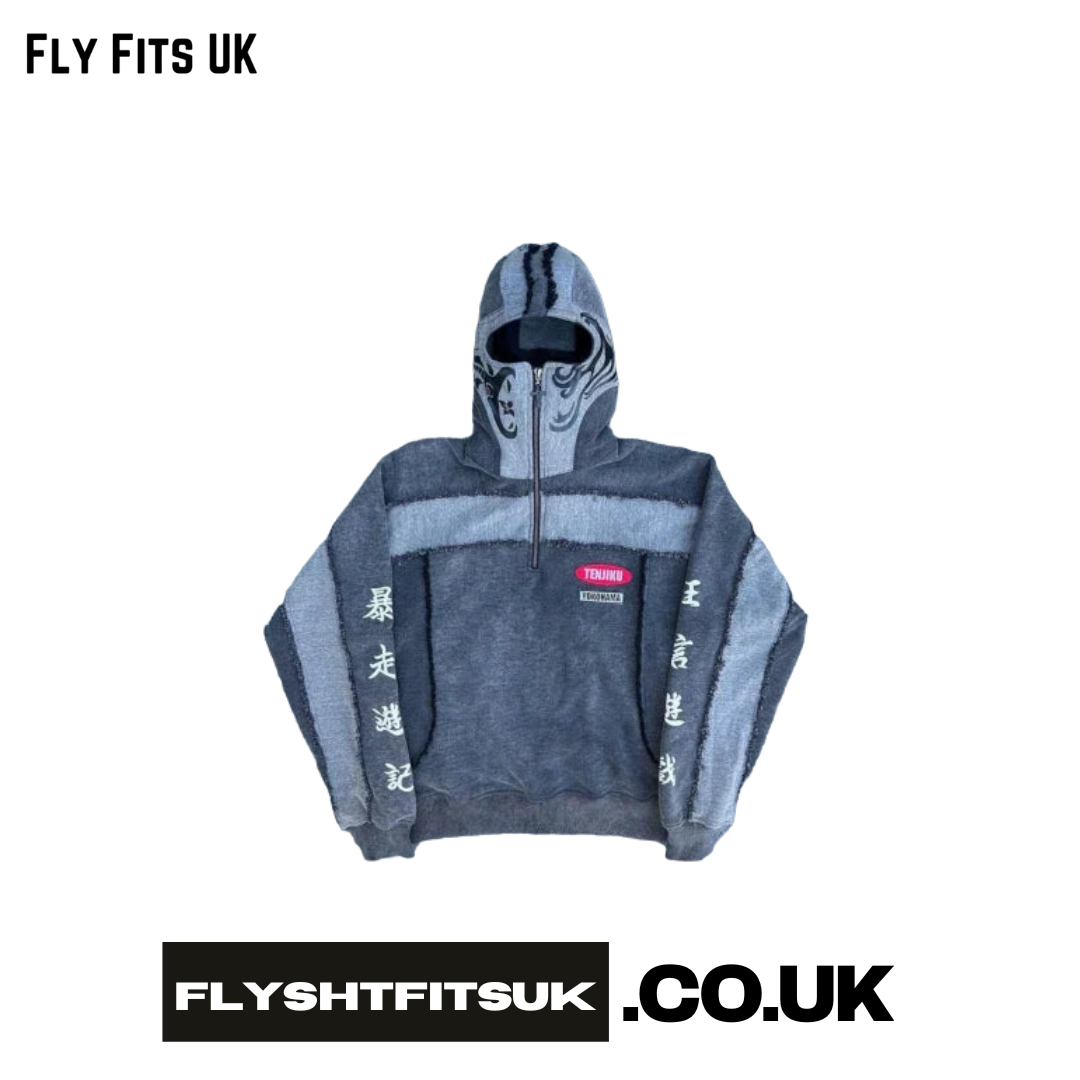 FlyShtFitsUK stand-up collar half-zip pullover men's Hoodie