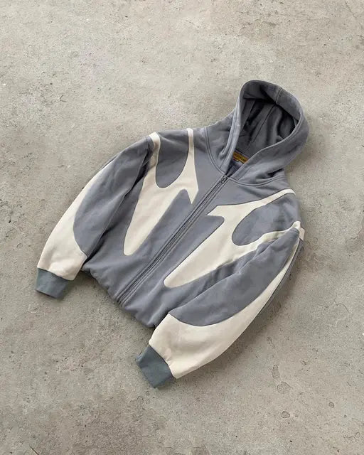 FlyShtFitsUK Fall/Winter 2023 Fashion High Material Y2K Hoodie Retro Hooded Sweatshirt High Street Pullover for Men and Women