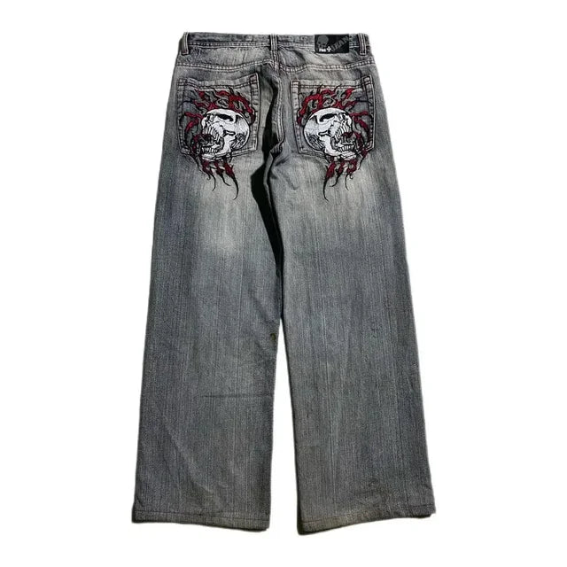 FlyShtFitsUK Oversized Print Pattern  y2k Baggy Jeans