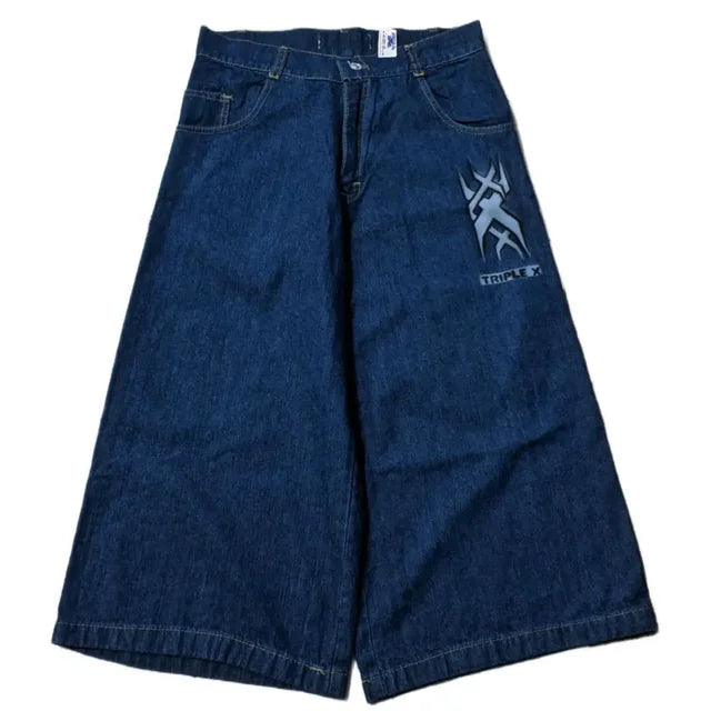 FlyShtFitsUK Oversized Print Pattern  y2k Baggy Jeans