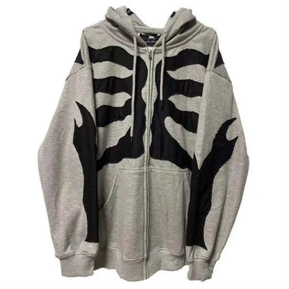 SKELETON ZIP UP HOODIE