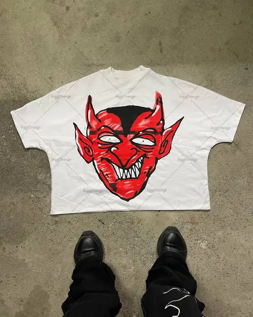 FlyShtFitsUK Gothic punk cartoon design printed T-shirts