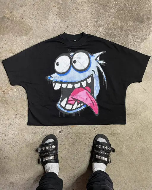 FlyShtFitsUK Gothic punk cartoon design printed T-shirts