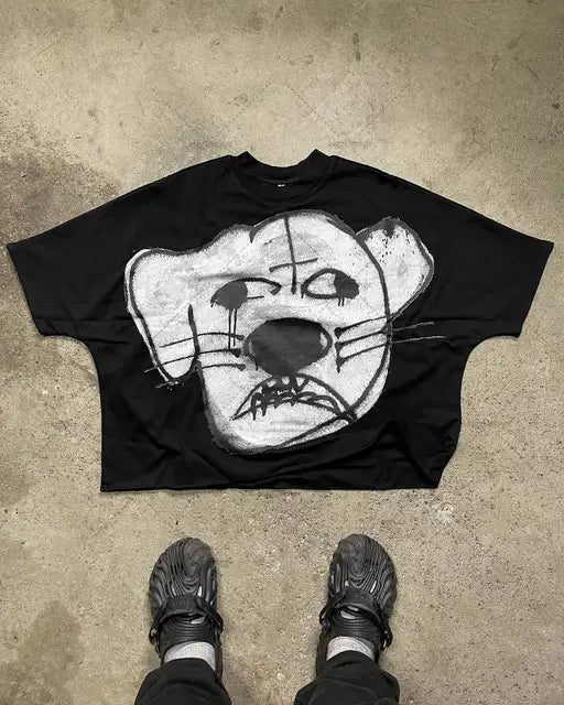 FlyShtFitsUK Gothic punk cartoon design printed T-shirts