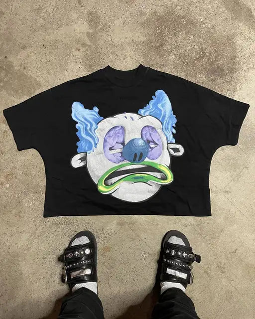 FlyShtFitsUK Gothic punk cartoon design printed T-shirts