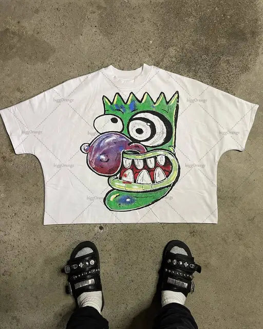 FlyShtFitsUK Gothic punk cartoon design printed T-shirts
