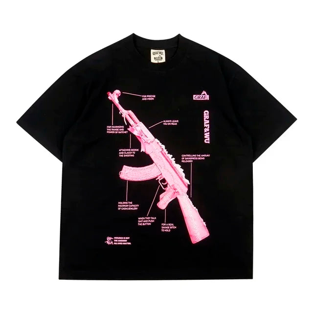 FlyShtFitsUk  AK-47 Retro Print Shirts