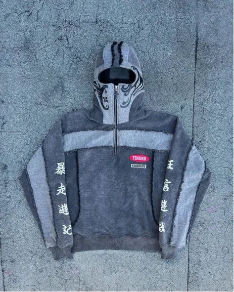 FlyShtFitsUK stand-up collar half-zip pullover men's Hoodie