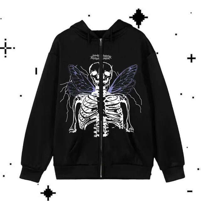 MAINLY Rhinestones Print Hoodie