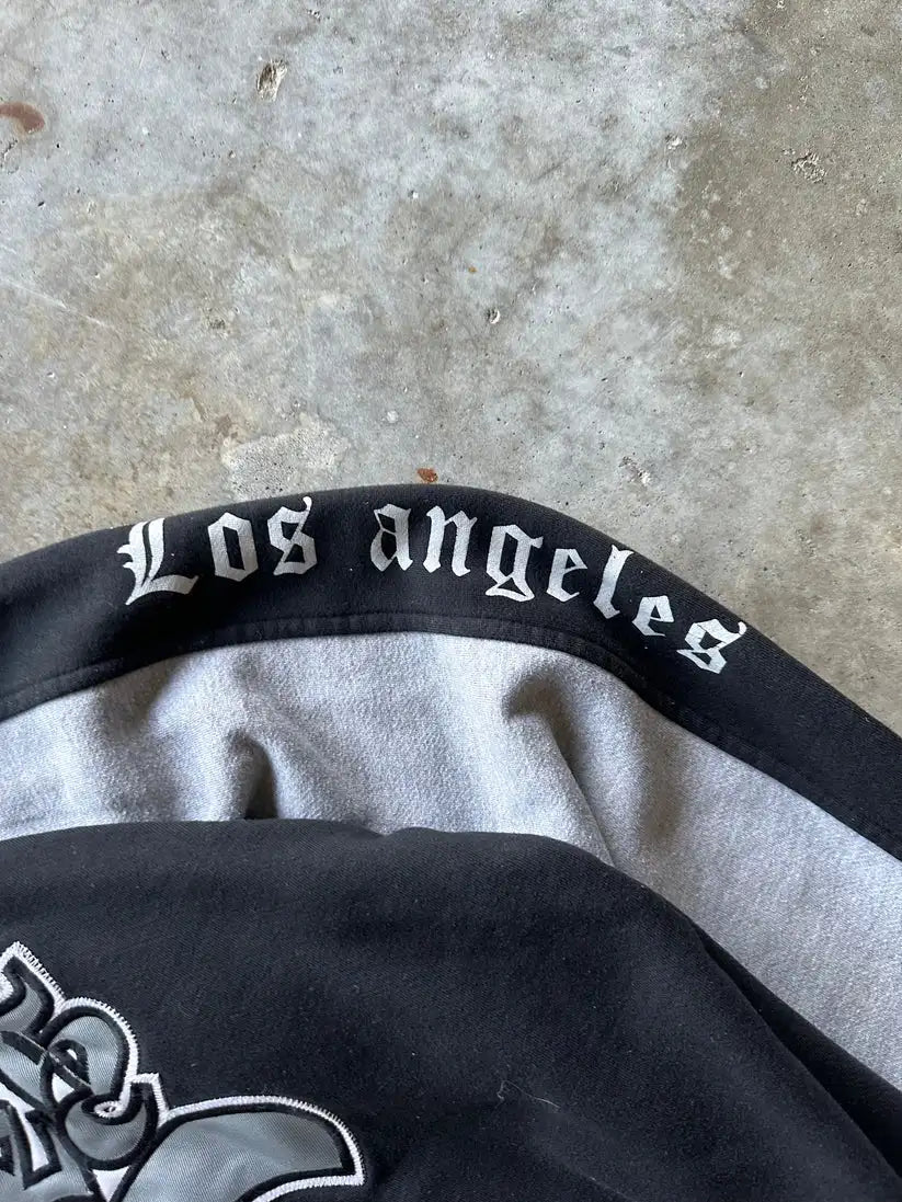 FlyShtFitsUk Vintage Embroidery Printed Letter Hoodie