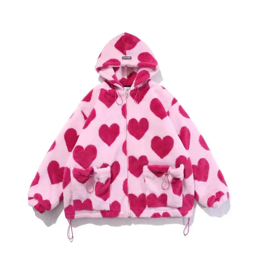 FlyShtFitsUK Heart Fluff Coat jacket