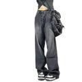 FlyShtFitsUK Black Baggy Jeans High Waist Oversize Wide Leg Pants Grunge Denim Trousers Y2K Alt Clothes