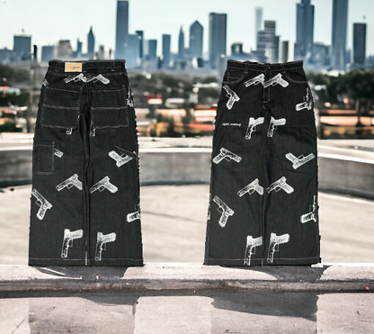 FlyShtFitsUK Glock Printed Baggy Jeans