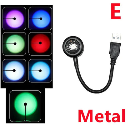 Led USB Sunset Lamp Projector Home Decor Night Light Portable Mood Light For Living Room Wall Photography Neon Lights