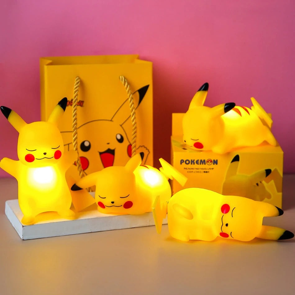 12cm Pokemon Pikachu Night Light Anime Figure Cute Bedside Lamp For Bedrooms Ornaments Children's Luminous Toys Christmas Gift