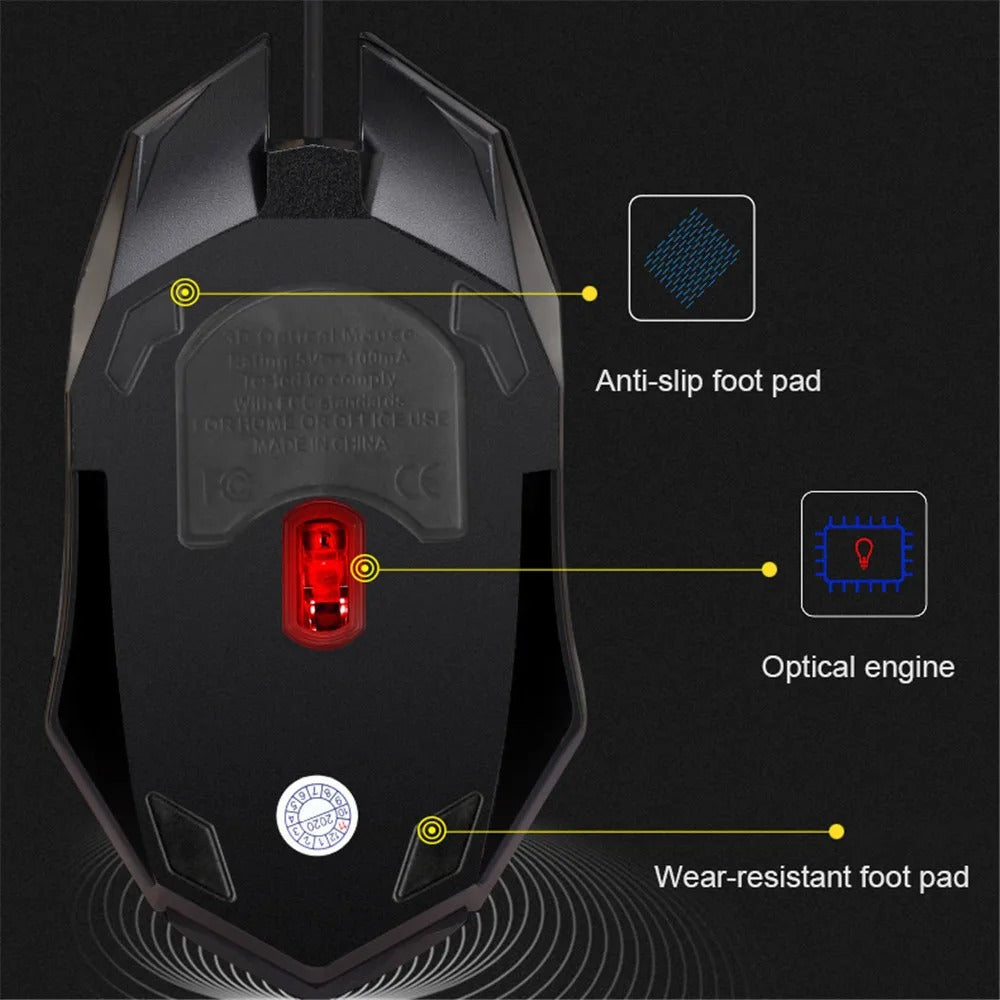 Wired Mouse Colourful LED Gaming Mouse E-Sports USB 5000 DPI Wired Mice Optical Wired Gamer Mouse For Desktop Laptop PC Computer