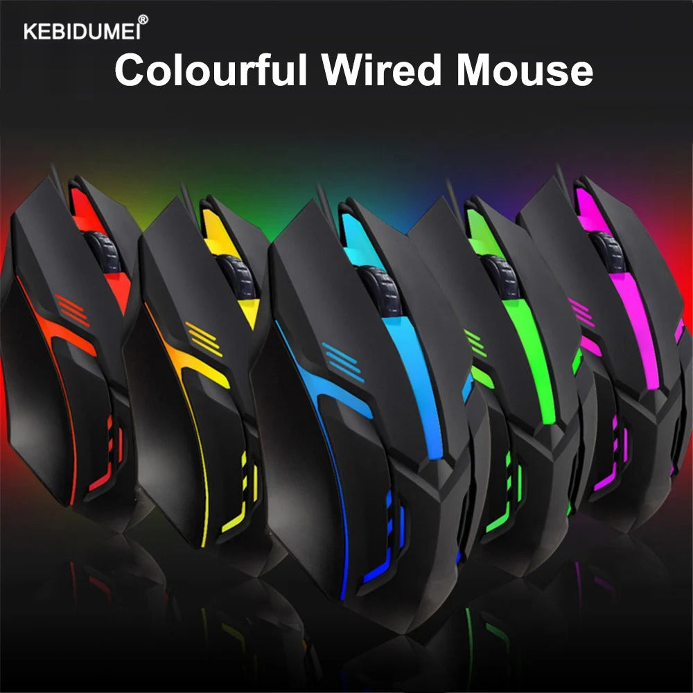 Wired Mouse Colourful LED Gaming Mouse E-Sports USB 5000 DPI Wired Mice Optical Wired Gamer Mouse For Desktop Laptop PC Computer